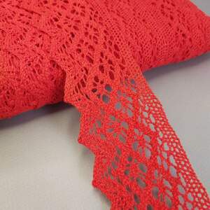 Кружево льняное 5см - Красный (М6368)