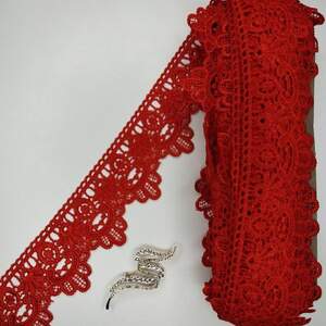 Кружево макраме Sindtex 6,5см (13м) Цвет - Красный (07-T1138-6)