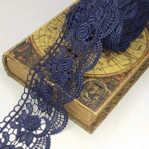 Кружево макраме Sindtex 7,5см (13м) Цвет - Синий темный (729-76-154)