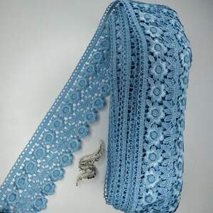 Кружево макраме Sindtex 7,5см (20м) Цвет - Голубой (25-F1375E1-3)