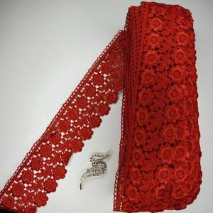Кружево макраме Sindtex 7,5см (20м) Цвет - Красный (25-F1375E1-5)
