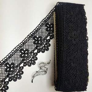 Кружево макраме Sindtex 7см (13м) Цвет - Черный (35-D22201-2)