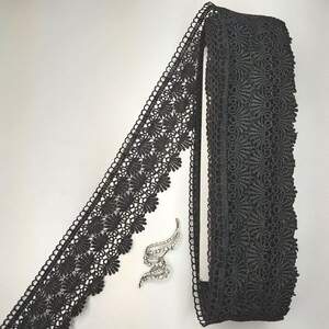 Кружево макраме Sindtex 7см (20м) Цвет - Черный (29-XR12384A-3)