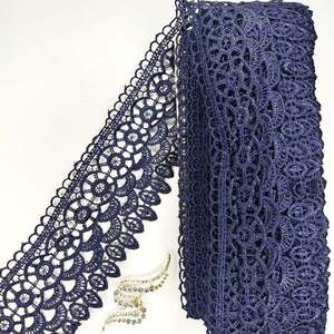 Кружево макраме Sindtex 8,5см (13м) Цвет - Синий тёмный (15-SF-3105-3)