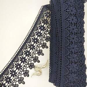 Кружево макраме Sindtex 8,5см (20м) Цвет - Синий тёмный (19-Y10912-2)