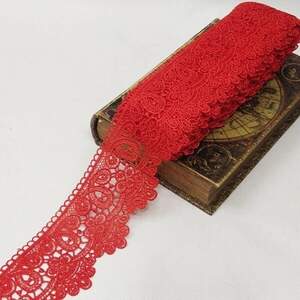 Кружево макраме Sindtex 8см (13м) Цвет - Красный (729-66-026) Кружево макраме Sindtex 8см (13м) Цвет - Красный (729-66-026)