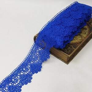 Кружево макраме Sindtex 8см (13м) Цвет - Синий электрик (729-66-040)