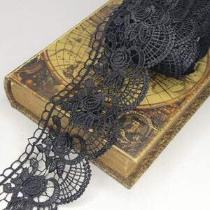 Кружево макраме Sindtex 8см (13м) Цвет - Черный (729-76-039)