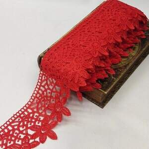 Кружево макраме Sindtex 9см (13м) Цвет - Красный (729-93-026)