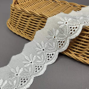 Кружево на батисте Прошва 5 см - белоснежный Кружево на батисте Прошва 5 см - белоснежный