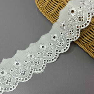 Кружево на батисте Прошва 5 см - белоснежный