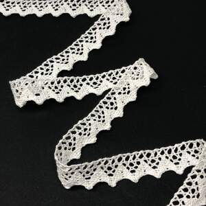 Кружево натуральное лен 2 см, - Белый (лен-1370)