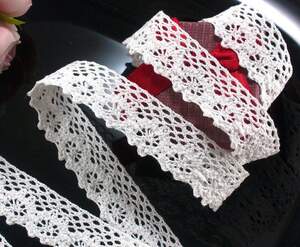 Кружево натуральное хлопок (лен) 2,5см Цвет - Белый Кружево натуральное хлопок (лен) 2,5см Цвет - Белый