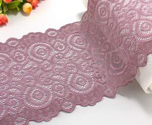 Кружево стрейч 18см Моника, Широкое кружево цвета - Пыльная роза Кружево стрейч 18см Моника, Широкое кружево цвета - Пыльная роза