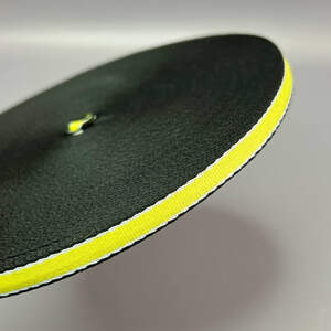 Лампасная репсовая лента (тесьма) ширина 1см. черная с желтым