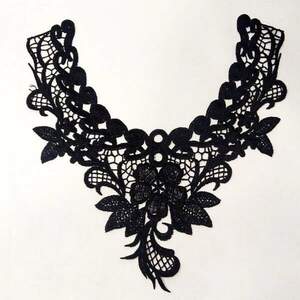 Лейсы кружевные фрагменты Sindtex - Черный (ЛК-036B)