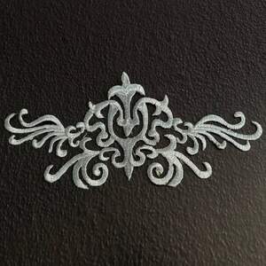 Лейсы, термо аппликации 10х20 см - серебро