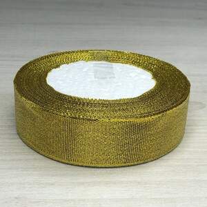Лента парча - 25 мм, рулон 22 м - золото
