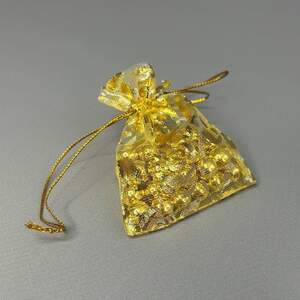 Мешочек подарочный из органзы 7х9 см - золотой