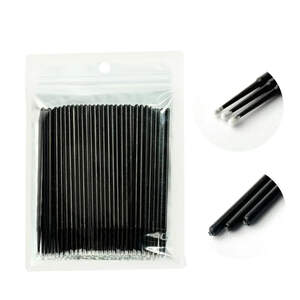 Микробраши (микроаппликаторы) для ресниц и бровей в пакете Черные, 100 шт
