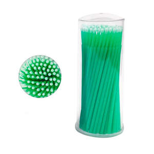 Микробраши для бровей и ресниц в тубусе Зеленые, размер М, 100 шт