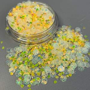 Мини блестки разной формы - 500 г желтый микс