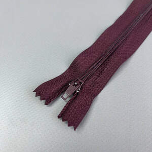 Молния брючная 18 см полуавтомат, бордовая