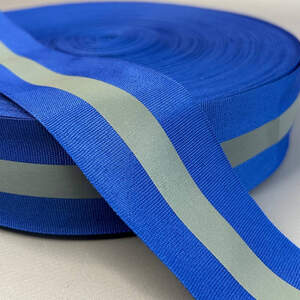 На метраж лента-тесьма светоотражающая 5см, электрик