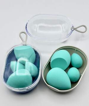 Набор бьюти-блендеров для макияжа Голубой, 4шт