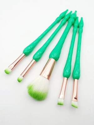 Набор кисточек для макияжа Зеленый, 5шт
