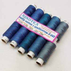 Набор ниток с градиентом 40/2 100 полиэстер 180м К-45 Набор ниток с градиентом 40/2 100 полиэстер 180м К-45