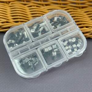 Набор страз для дизайна ногтей, серебро (6 ячеек)