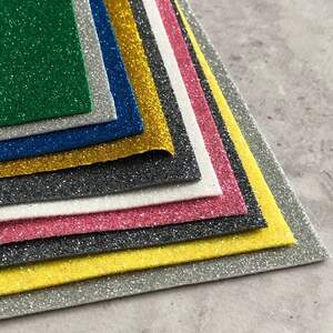 Набор фоамирана 24х25 см с глитером двухсторонний 2 мм, Микс цветов