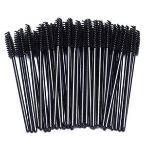 Нейлоновые щеточки для расчесывания ресниц и бровей Черные, 50шт