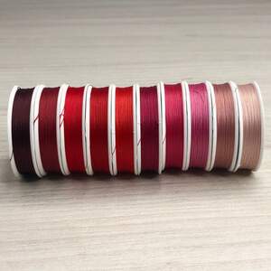 Нить для бисера Tytan - красный mix 10 шт