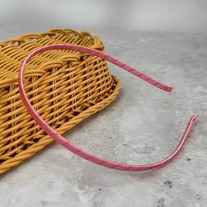 Обруч для волос атласный 5 мм - розовый