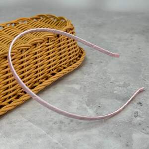 Обруч для волос атласный 5 мм - светло розовый