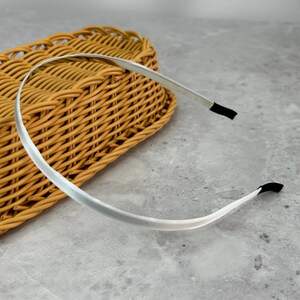 Обруч для волос атласный 6 мм - белый