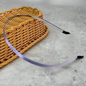 Обруч для волос атласный 6 мм - сиреневый