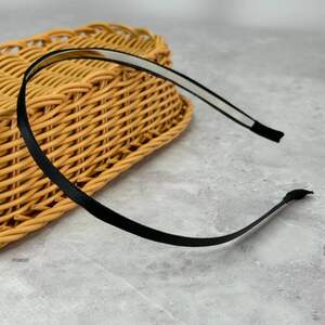 Обруч для волос атласный 6 мм - черный