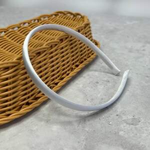 Обруч для волос атласный 9 мм - белый