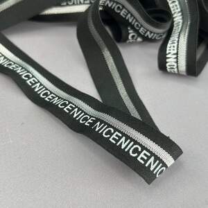 Окантовочная трикотажная бейка-резинка, с серебром 2см Окантовочная трикотажная бейка-резинка, с серебром 2см