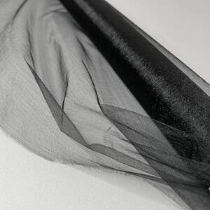 Органза декоративная, ширина 48см - 4,5м черный