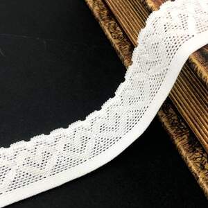 Отделочная эластичная-резинка кружево для белья 3 см - цвет белый Отделочная эластичная-резинка кружево для белья 3 см - цвет белый