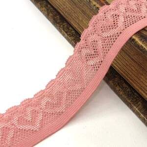 Отделочная эластичная-резинка кружево для белья 3 см - цвет чайной розы Отделочная эластичная-резинка кружево для белья 3 см - цвет чайной розы