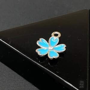 Подвеска Голубой цветок 14х17 мм, цвет Сталь
