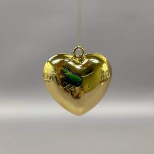Подвеска Сердце гиппоаллергенный сплав 30 мм - лимонное золото