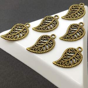 Подвеска Листик 11х19 мм, цвет Бронза