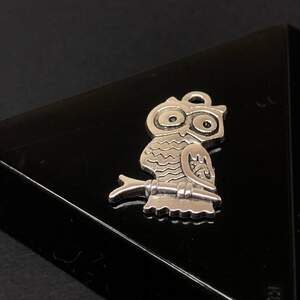 Подвеска металлическая Сова на ветке 14х21 мм, цвет Сталь Подвеска металлическая Сова на ветке 14х21 мм, цвет Сталь