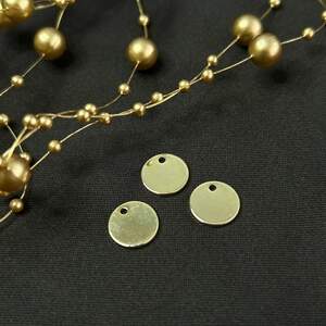 Подвеска монетка 10мм, 18К золото лимонный цвет Подвеска монетка 10мм, 18К золото лимонный цвет